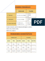 Cuadro de Pronombres Del Primer Grupo