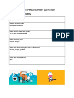 Character Development Worksheet - Upload