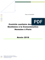 Bilan 2018 - Controle Sanitaire Des Eaux Destinees A La Consommation Humaine A Paris