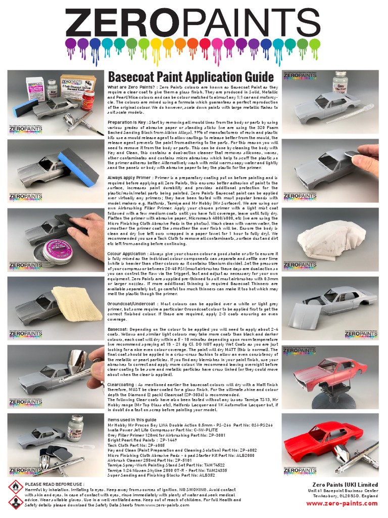 Zero Paints Colour Application Guide PDF PDF Paint Abrasive