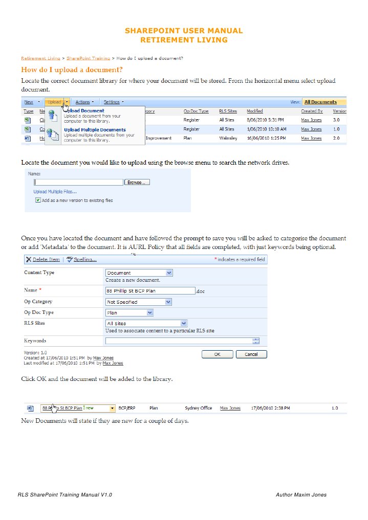 RLS SharePoint Training Manual V1.0 | PDF