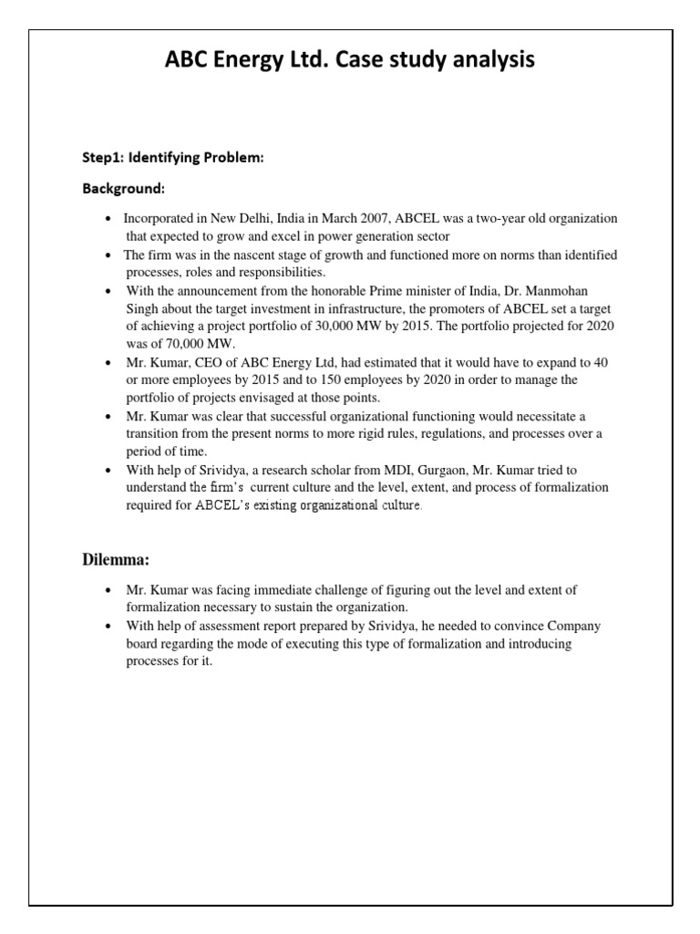 ABC Energy Ltd. Growth Challenges | PDF | Employment | Human Resource ...