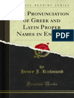 The Pronunciation of Greek and Latin Names in English