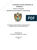 Conocimientos y Saberes Andinos en El Manejo Del Suelo