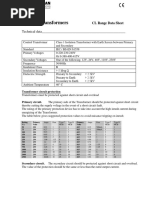 Control Transformer CL Range Data Sheet 25-2-5kVA