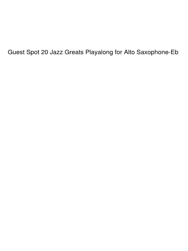 Classical Greats Play-Along » Partitions Pour Saxophone
