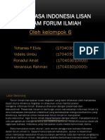 Berbahasa Indonesia Lisan Dalam Forum Ilmiah.