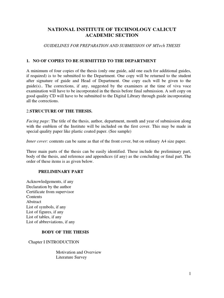 mtech thesis format