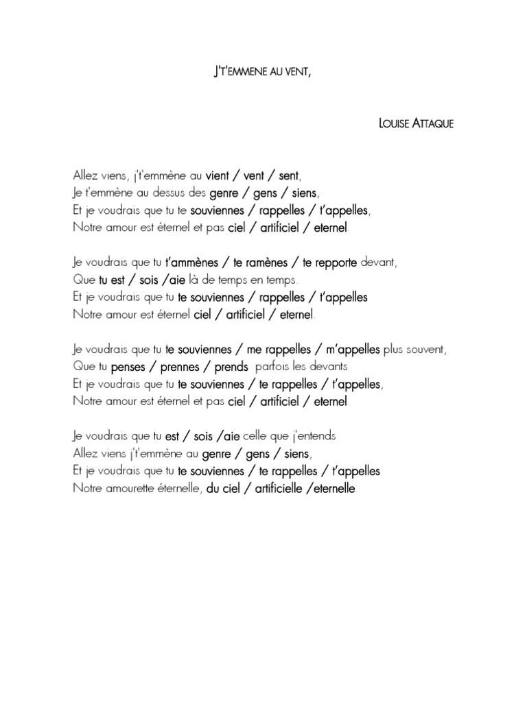 Annexe 02 Cours 03 Je T Emmene Au Vent Pdf