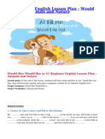 A1 Beginner English Lesson Plan - Would Like (To) - Animals and Nature