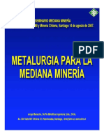 METALURGIA PARA LA MEDIANA MINERÍA (Jorge Menacho, de Re Metallica)