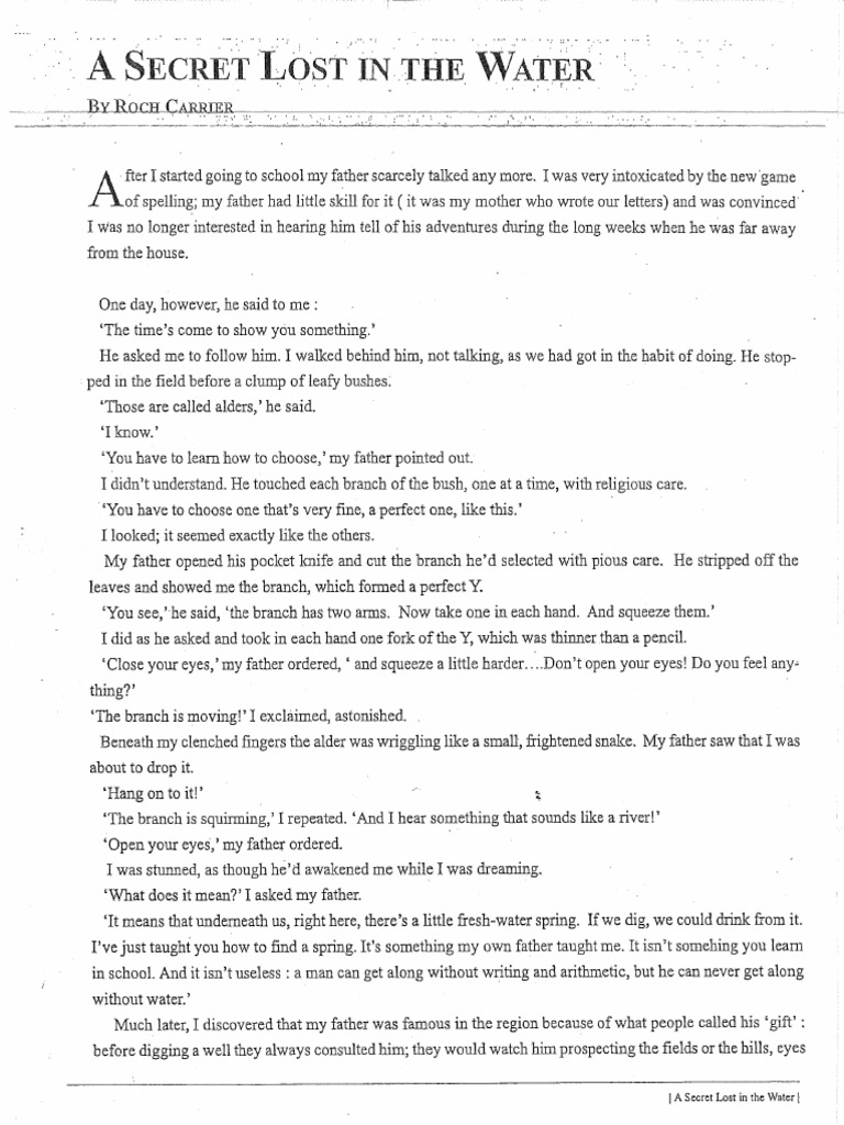 A Secret Lost in The Water