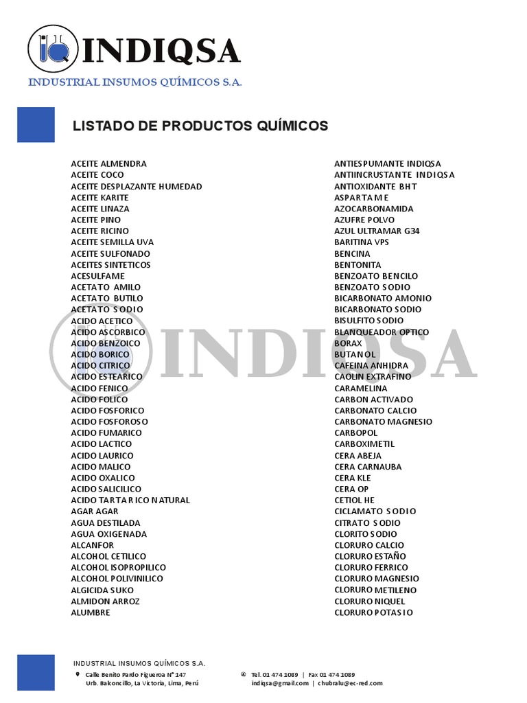 Listado de Productos 2019, PDF, Nitrato