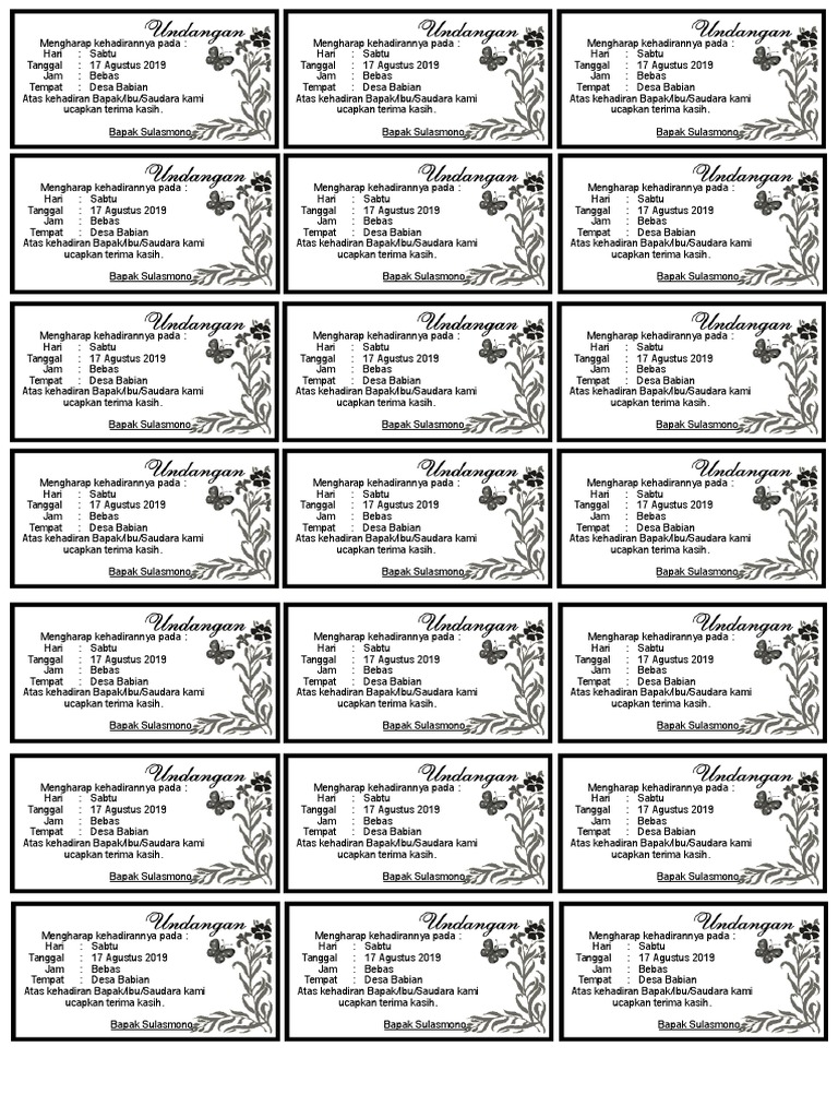 Undangan Sabun | PDF