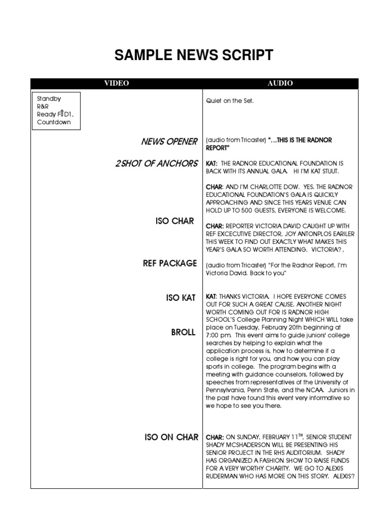 Sample News Script PDF | PDF