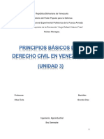 Unidad 3. Principios Básicos Del Derecho Civil en Venezuela