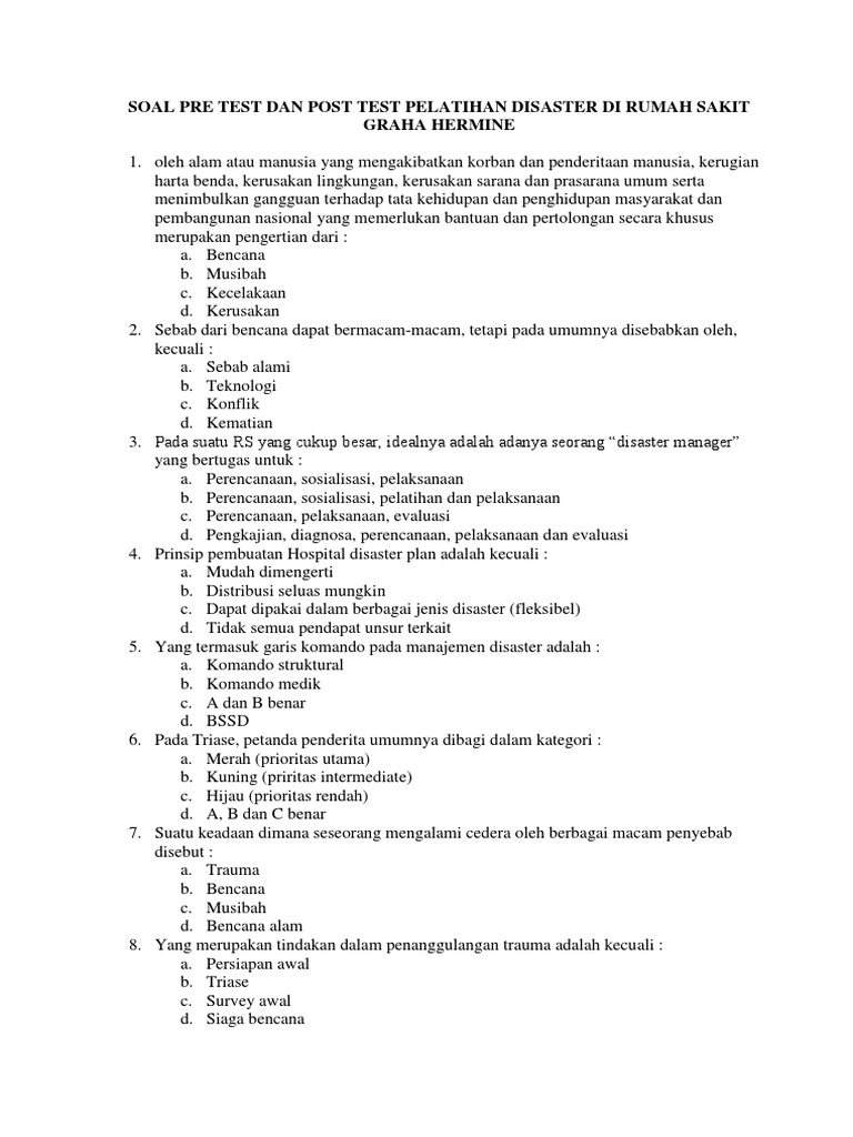 Rencana Kesiapsiagaan Bencana RS | PDF