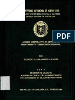 Análisis Comparativo de Métodos de Reclutamiento y Selección de Personal