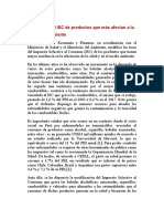 Se Modifica El ISC de Productos Que Más Afectan a La Salud y El Ambiente