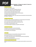 Piling Work Inspection Checklist | PDF | Deep Foundation | Infrastructure