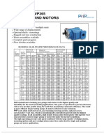 P315/P330/P350/P365 GEAR PUMP PERFORMANCE DATA