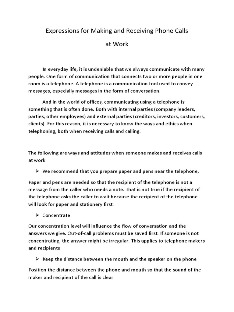 Makalah Bahasa Inggris Telephone Call Telephone