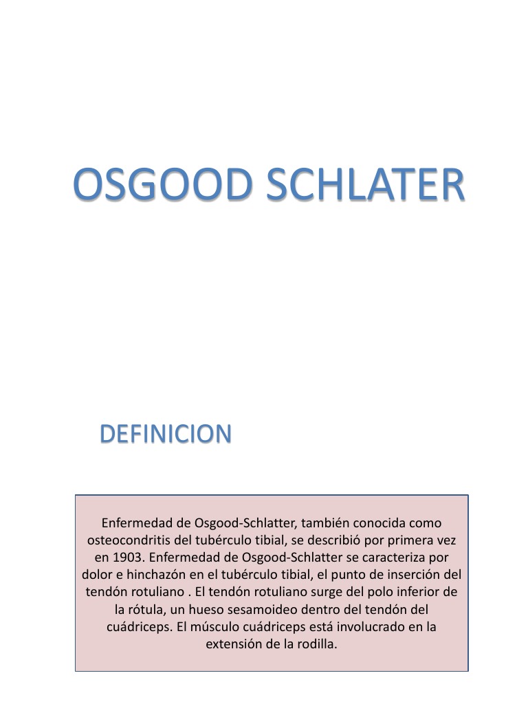 Enfermedad de Osgood Schlatter | PDF | Rodilla | Epidemiología