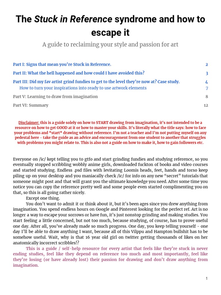 Overcoming Reference Dependency in Art | PDF | Drawing | Perspective ...