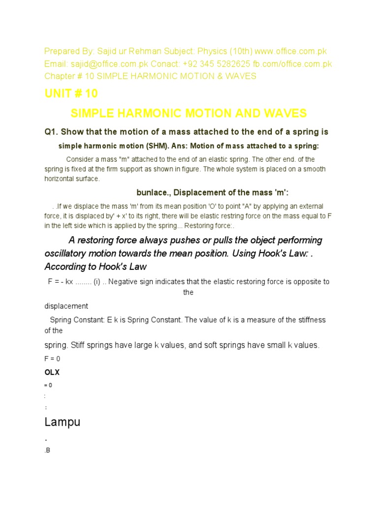 Chapter No. 10 | PDF | Wavelength | Waves
