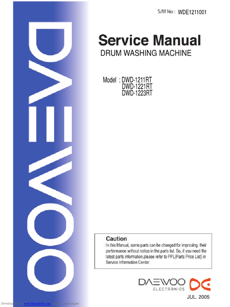 Service Washing Manual | PDF | Washing Machine | Laundry