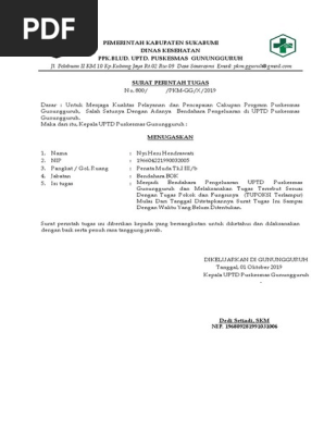 Surat Tugas Bendahara Pengeluaran Pdf