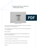 IQI (Penetrameter) Selection in Industrial Radiography Testing - MECHANICAL CONSTRUCTION INDUSTRY