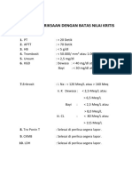 Daftar Pemeriksaan Dengan Batas Nilai Kritis