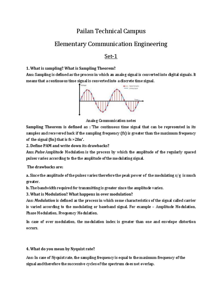 Question Set - Elementary Communication Engg | PDF | Frequency ...