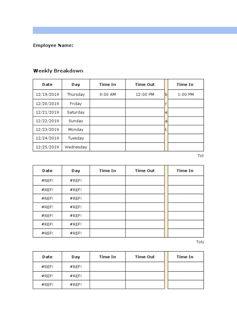 Monthly Timesheet Excel | PDF | Sports | Leisure