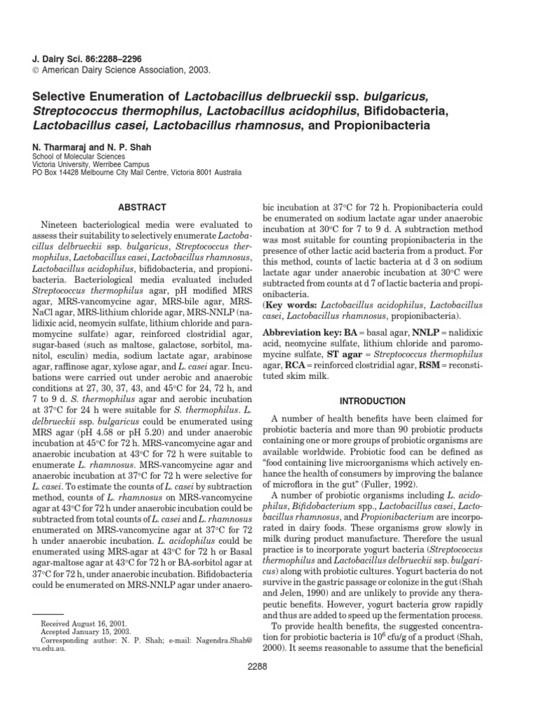 1 S2 0 S0022030203738211 Main Pdf Probiotic Lactic Acid