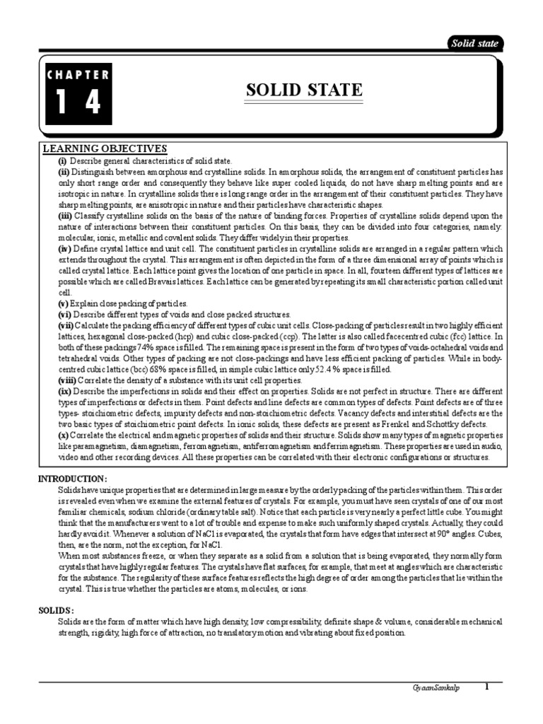 Solid State Characteristics and Types | PDF | Crystal Structure | Solid