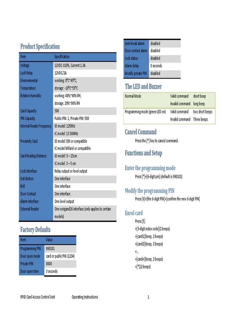 Dokumen - Tips - mg236b Rfid Keypad PDF | PDF | Personal Identification ...