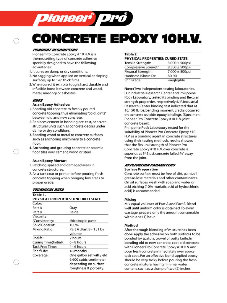 Concrete Epoxy HV PDF PDF Epoxy Adhesive