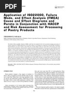 FMEA+Pareto Diagram in Conjunction With HACCP For Processing of Pastry Products PDF