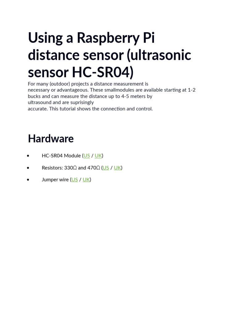 Using a Raspberry Pi Distance Sensor