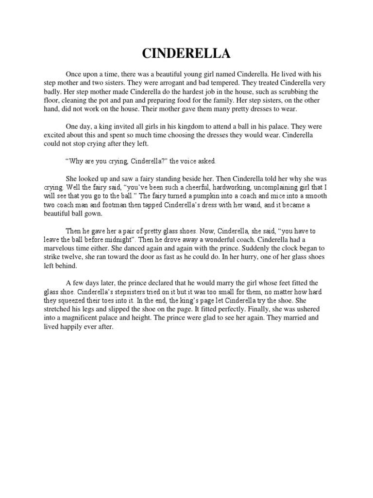 Cinderella Narrative Structure Explained | PDF | Cinderella
