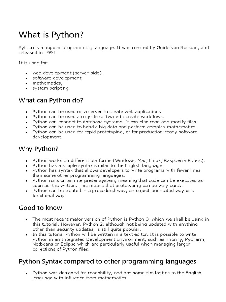 Python W3 School | PDF | Data Type | Integer (Computer Science)