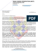 Surat Terbuka Presiden MCF Ke YB DR Maszlee Malik Catur MSSM 23 Oktober 2019