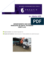 Alerta HSE 12-05-19 - Casi Accidente Seguridad Vial - Orito, Putumayo - Cenit PDF