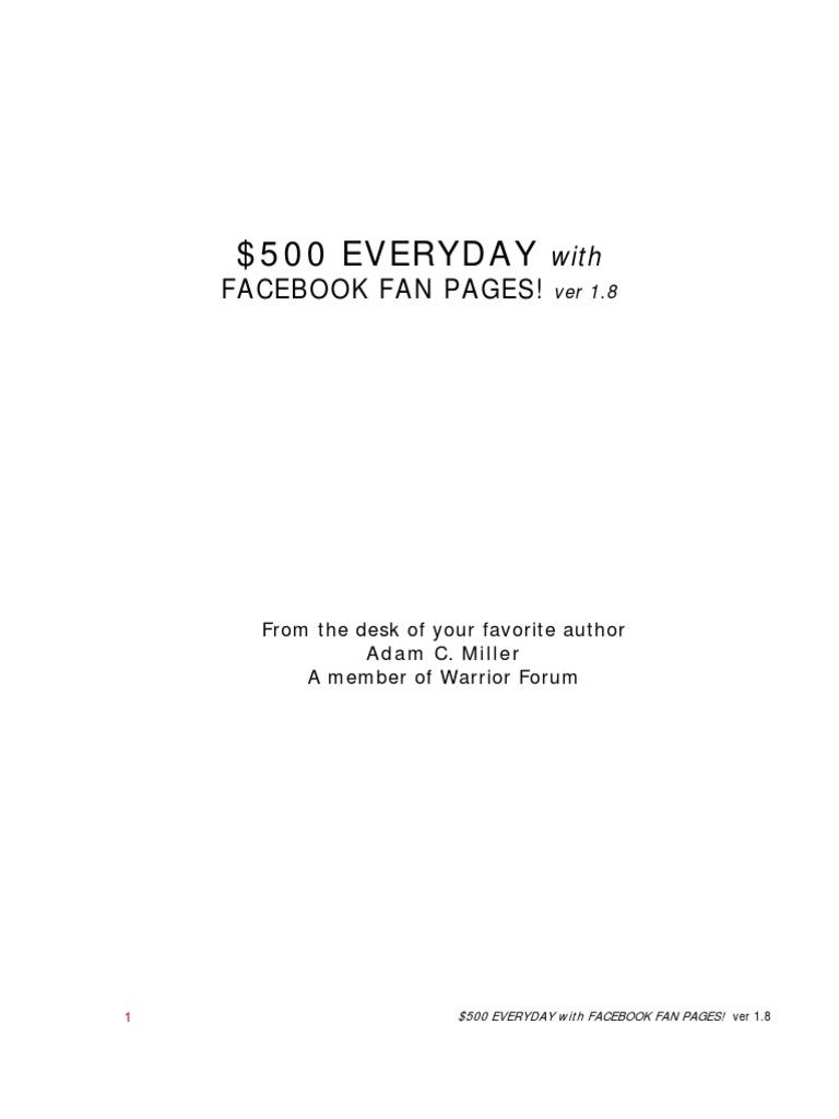 $500 With Facebook PDF | PDF | Facebook | Websites