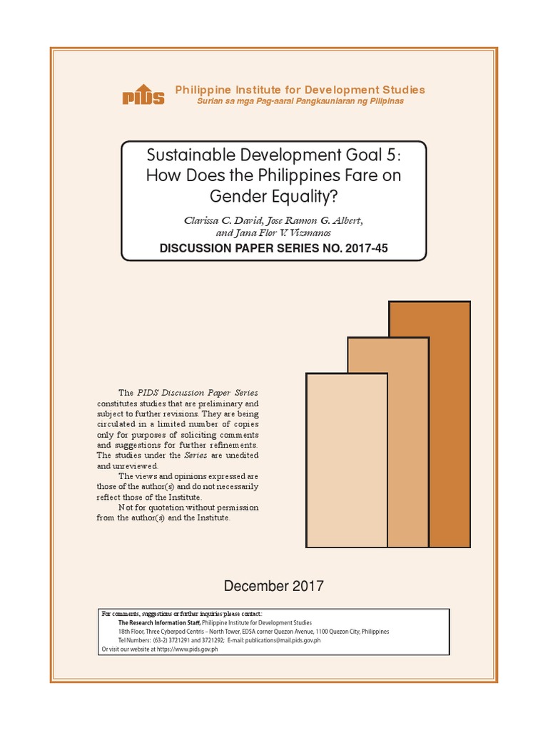 Pidsdps 1745 | PDF | Gender Equality | Gender Studies