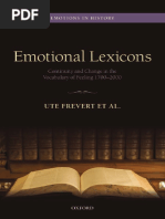 Emotional lexicons. Continuity and change in the vocabulary of feeling 1700-2000