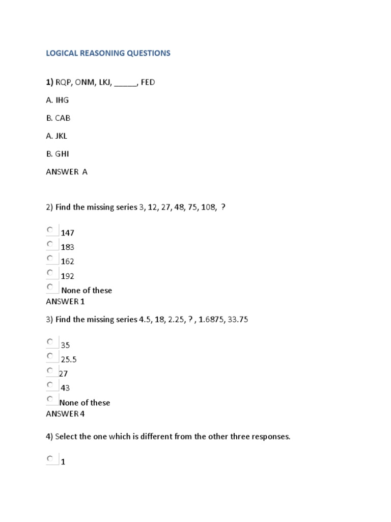 Logical Reasoning Questions | PDF | Famine | Nature