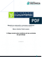 Marco Andres Violet Lozano - Actividad 1.3 Mapa Mental Sobre Metáforas de Las Corrientes de Aprendizaje